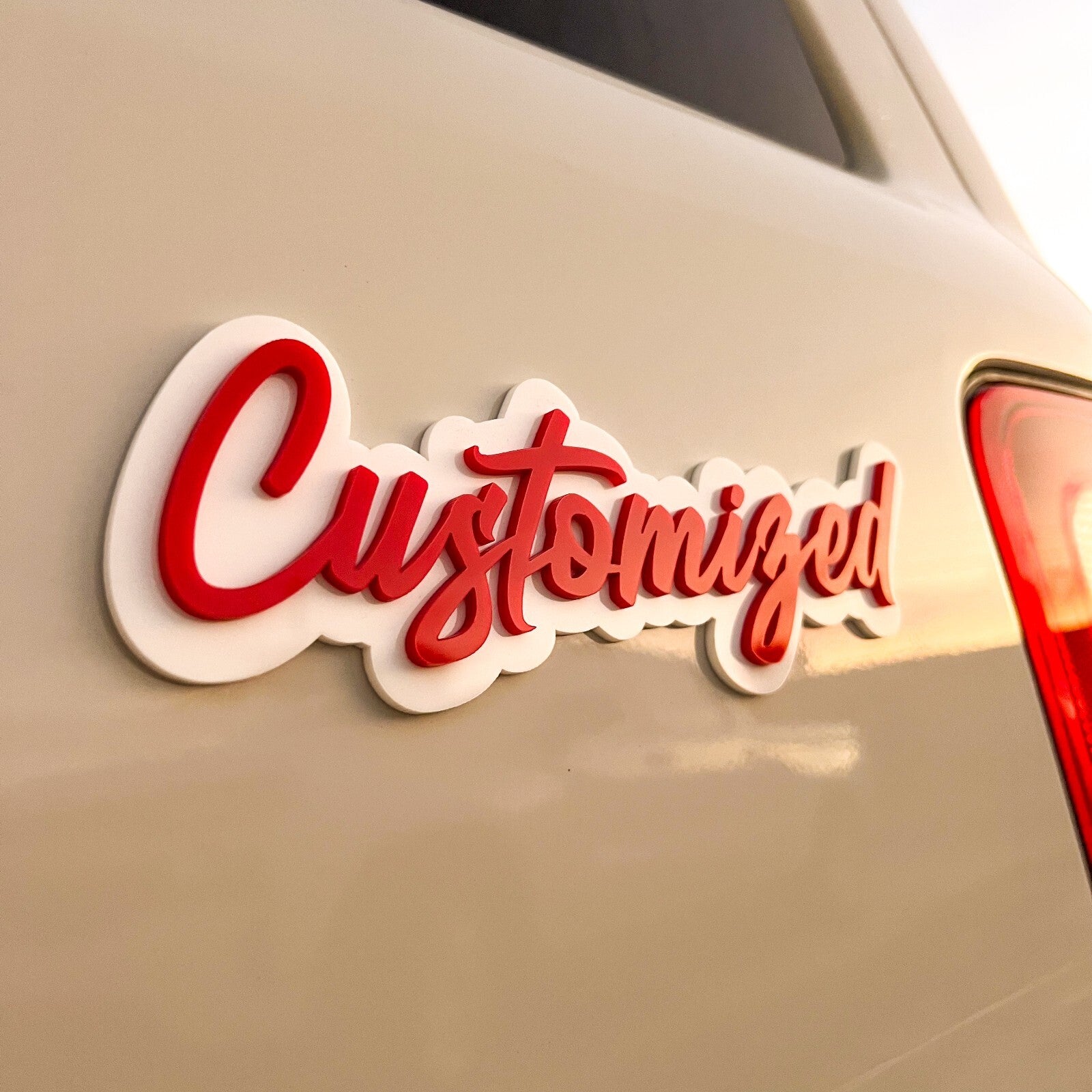 Custom Car Name Emblem Badge - Customized Text Names