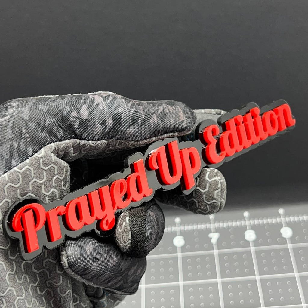 1x Prayed Up Edition Emblem 3D Multicolor Acrylic Car Badge Fender & Trunk Decal