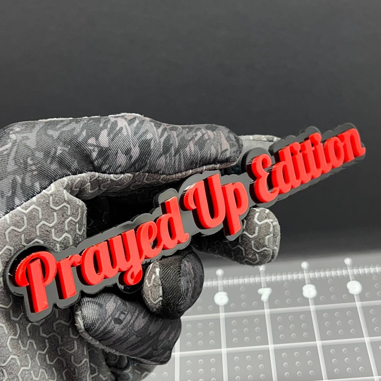 1x Prayed Up Edition Emblem 3D Multicolor Acrylic Car Badge Fender & Trunk Decal