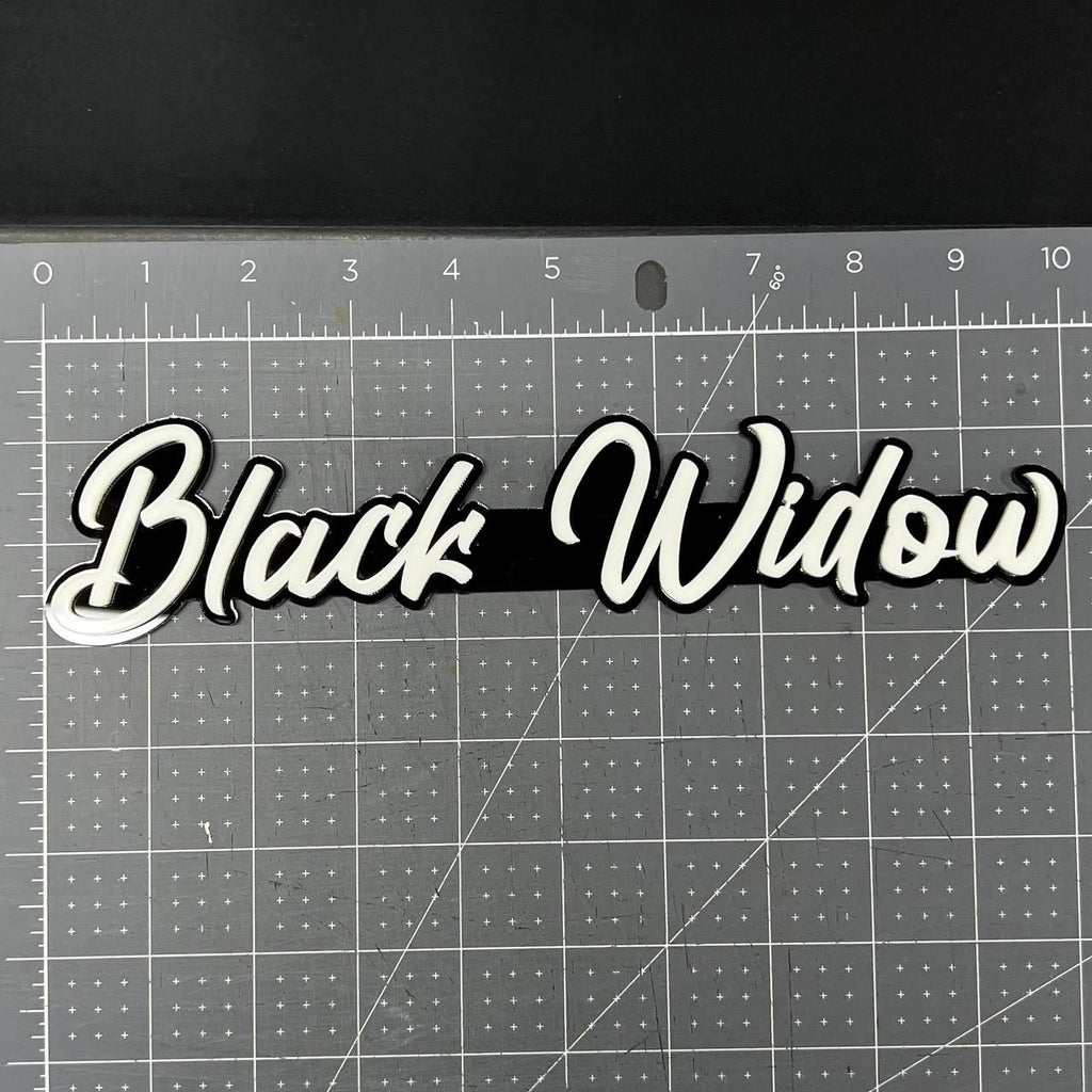 1pc Black Widow 3D Emblem Badge – Multicolor Acrylic Car Fender & Trunk Decal