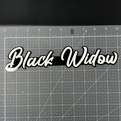1pc Black Widow 3D Emblem Badge – Multicolor Acrylic Car Fender & Trunk Decal