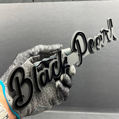 1pc Black Pearl Multicolor 3D Car Emblem – Acrylic Custom Vehicle Badge