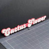 1PC Cactus Flower Badge – Custom 3D Acrylic Multicolor Emblem for Cars