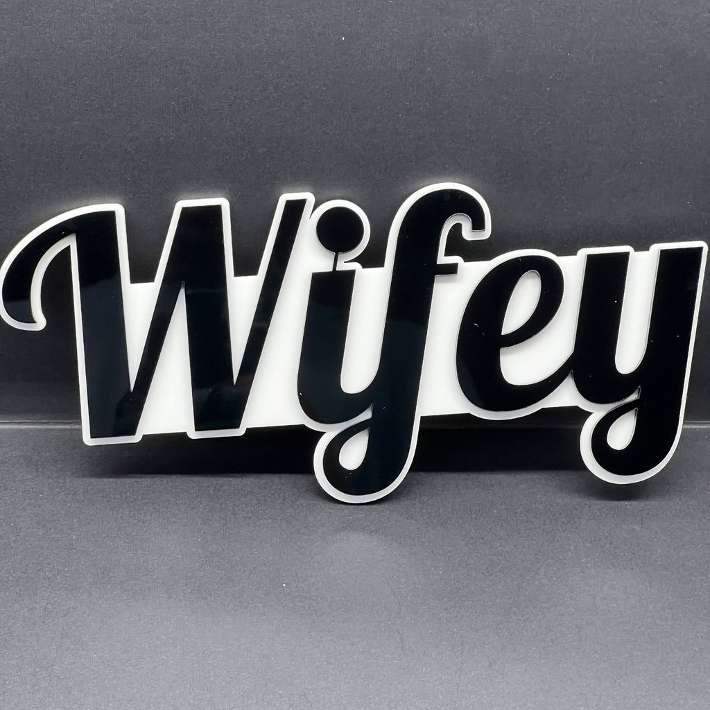 1PCS WIFEY Emblem – Durable 3D Multicolor Acrylic Car & SUV Fender Badge