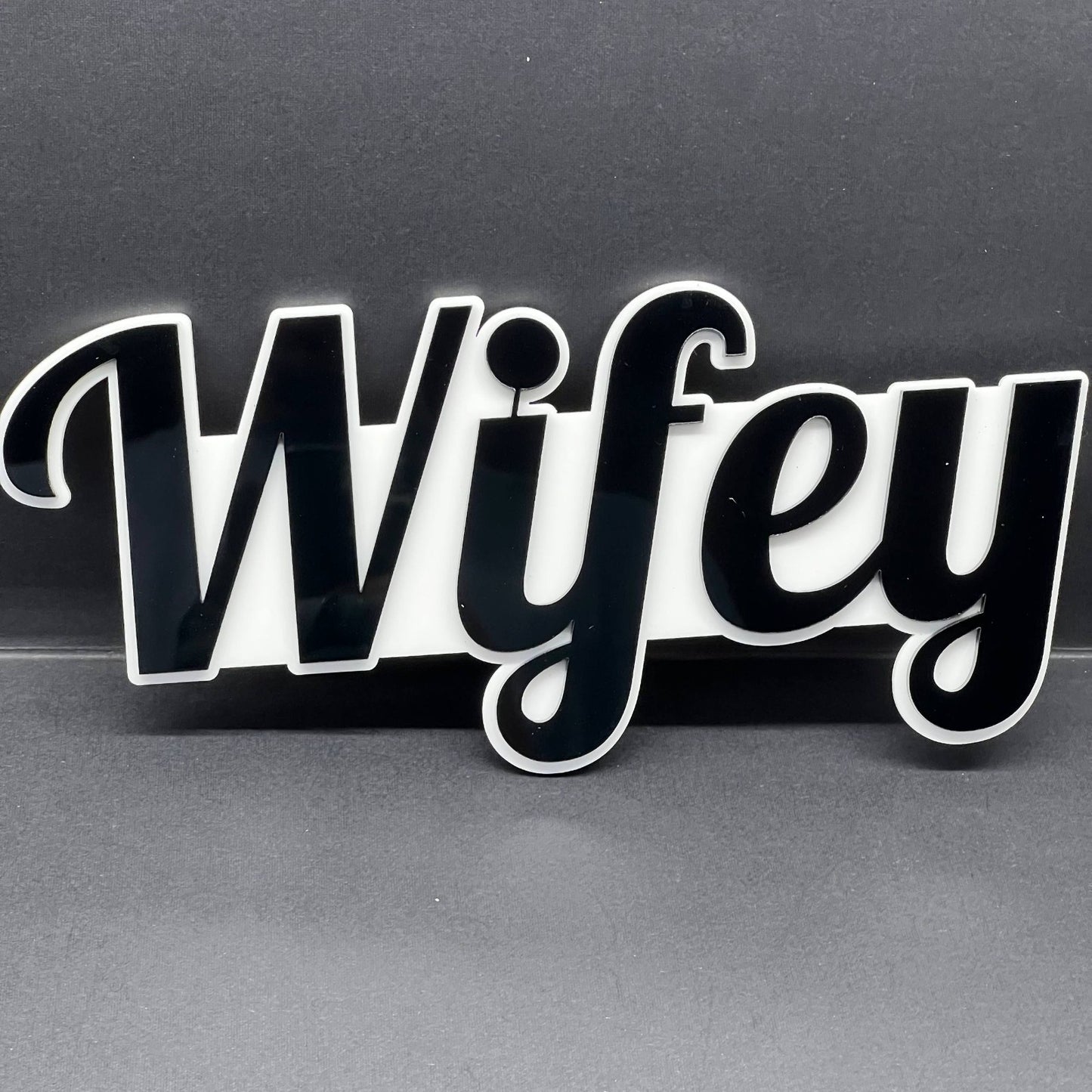 1PCS WIFEY Emblem – Durable 3D Multicolor Acrylic Car & SUV Fender Badge