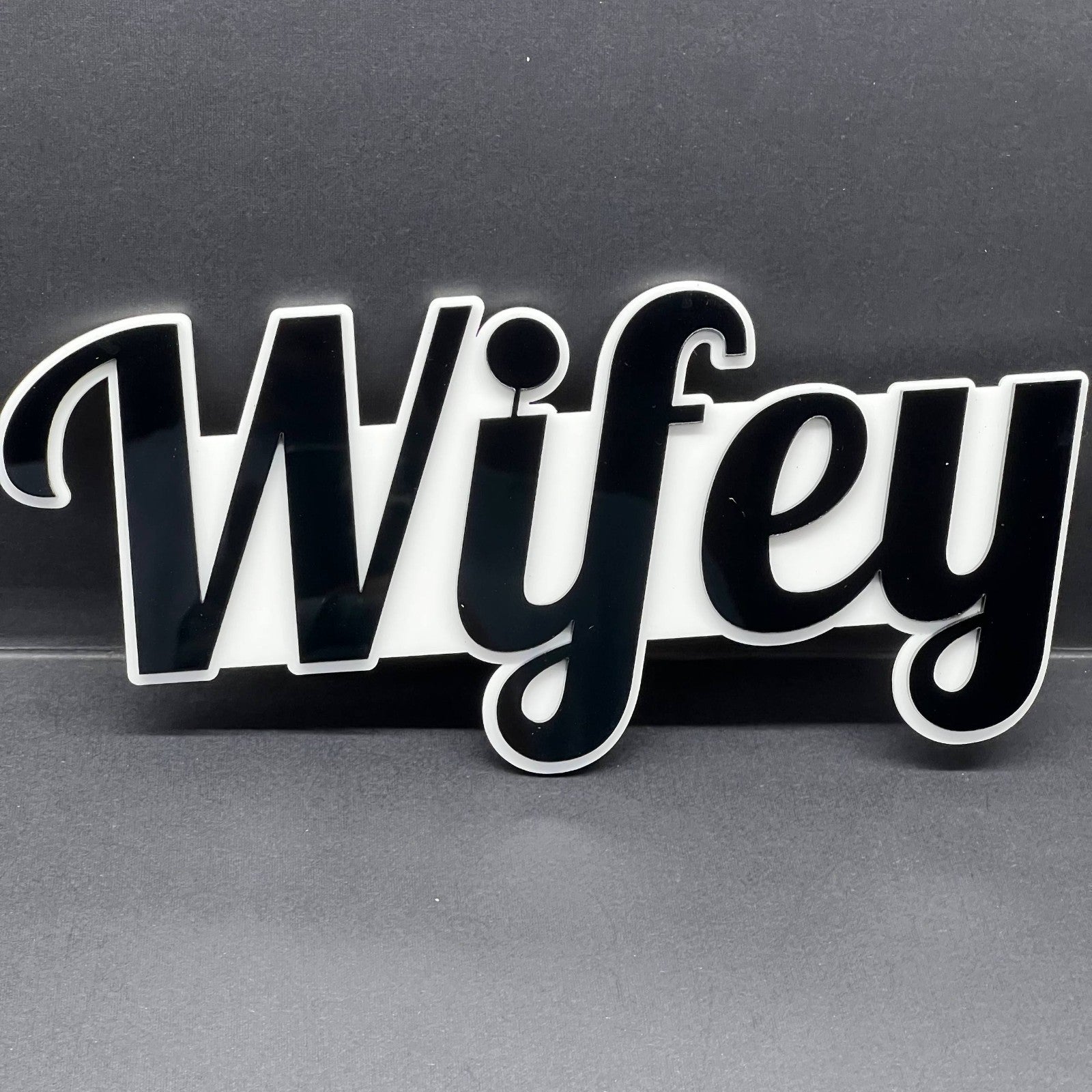 1PCS WIFEY Emblem – Durable 3D Multicolor Acrylic Car & SUV Fender Badge