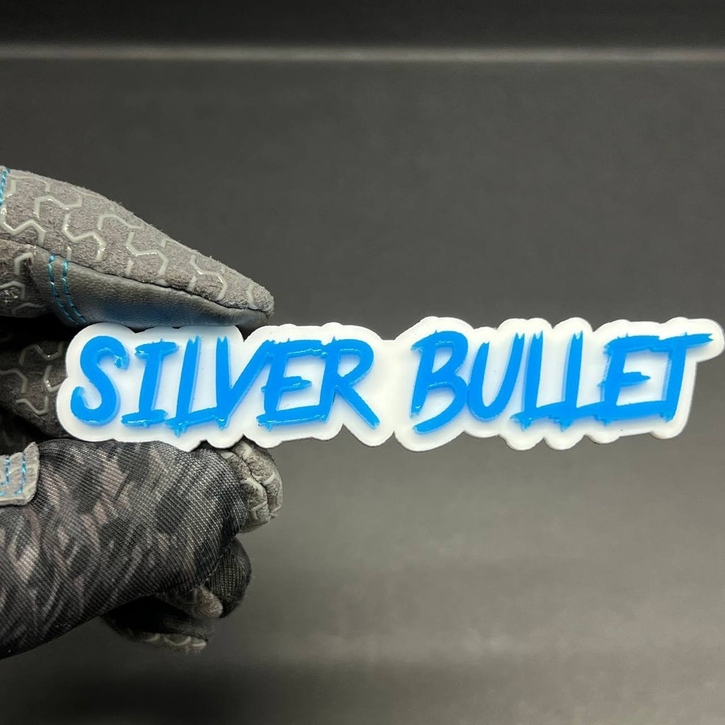 1PC Silver Bullet Emblem – 3D Multicolor Acrylic Car Fender Tailgate Badge