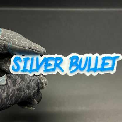 1PC Silver Bullet Emblem – 3D Multicolor Acrylic Car Fender Tailgate Badge