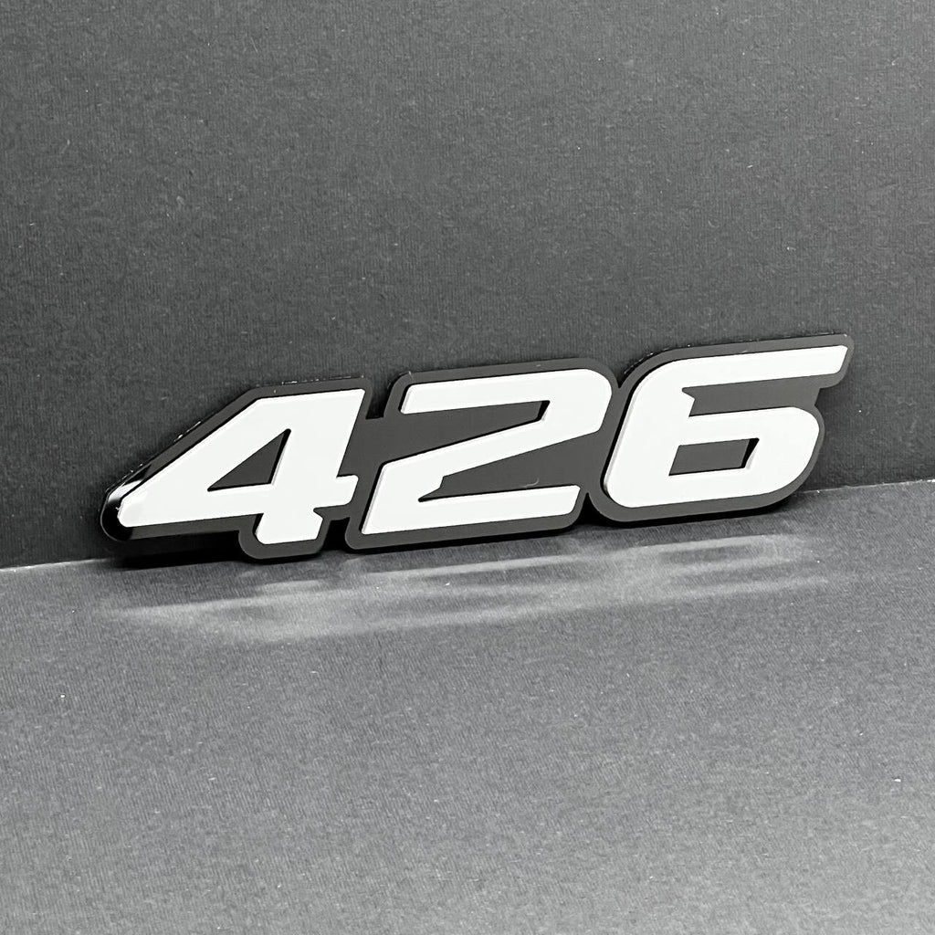 2x White black 426 Hemi Emblems 426 Side Fender Badge 3D for 426 Emblem