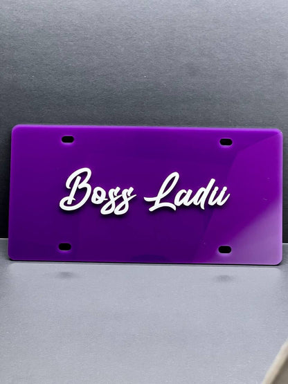 Custom License plate Car Tag Personalized Acrylic 12x6 License Plate car truck