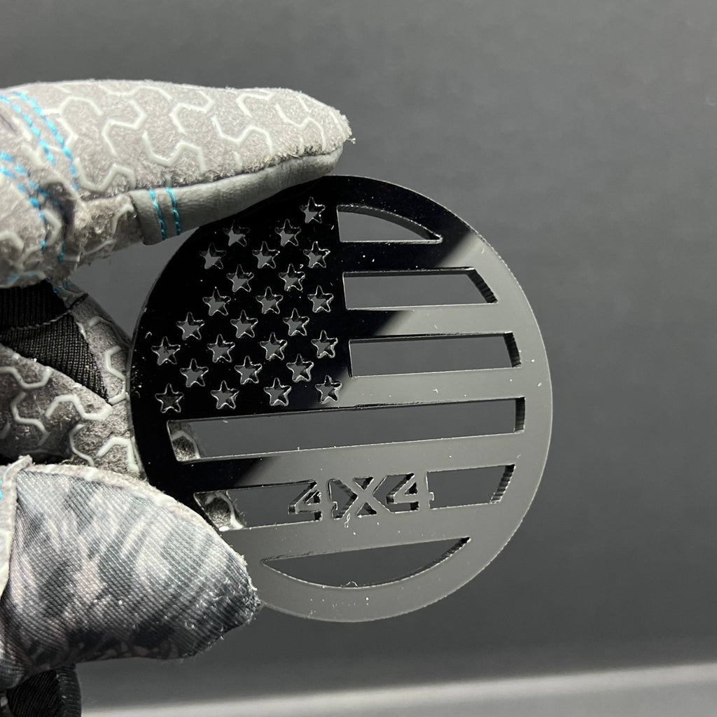 1pc American Flag 4x4 Multicolor 3D Car Emblem – Durable Fender & Trunk Decal