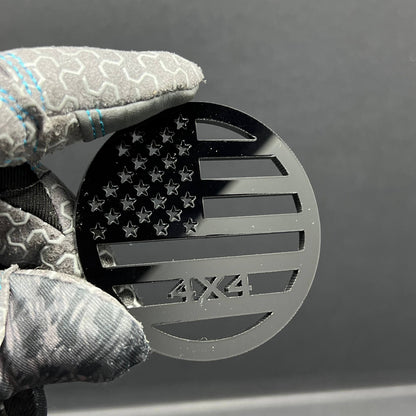 1pc American Flag 4x4 Multicolor 3D Car Emblem – Durable Fender & Trunk Decal