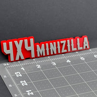 1PC 4x4 Minizilla Emblem – 3D Acrylic Exterior Car Badge Decal for Truck SUV