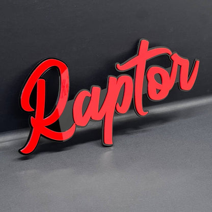 1PC RAPTOR 3D Lettering Emblem – Exterior Badge Decal for Trunk Fender or Door