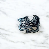 Rhino Badges Emblem Red Eye Car/Truck,(2) BADGES, Fender Angry Agressive Raging