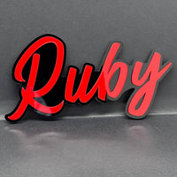 1pc Ruby 3D Acrylic Emblem – Custom Multicolor Car, Truck & SUV Exterior Decal