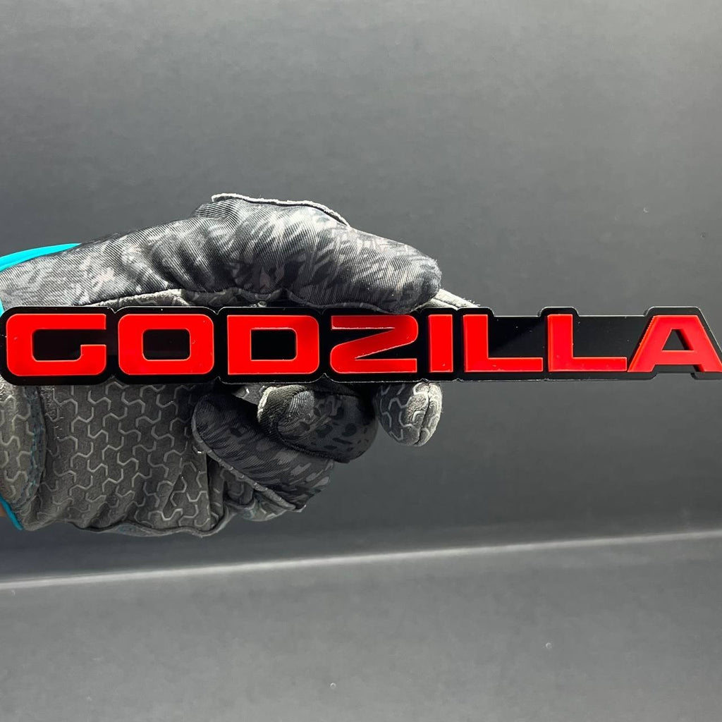 1PC GODZILLA Car Emblem – 3D Acrylic Exterior Badge for Fender, Trunk or Door
