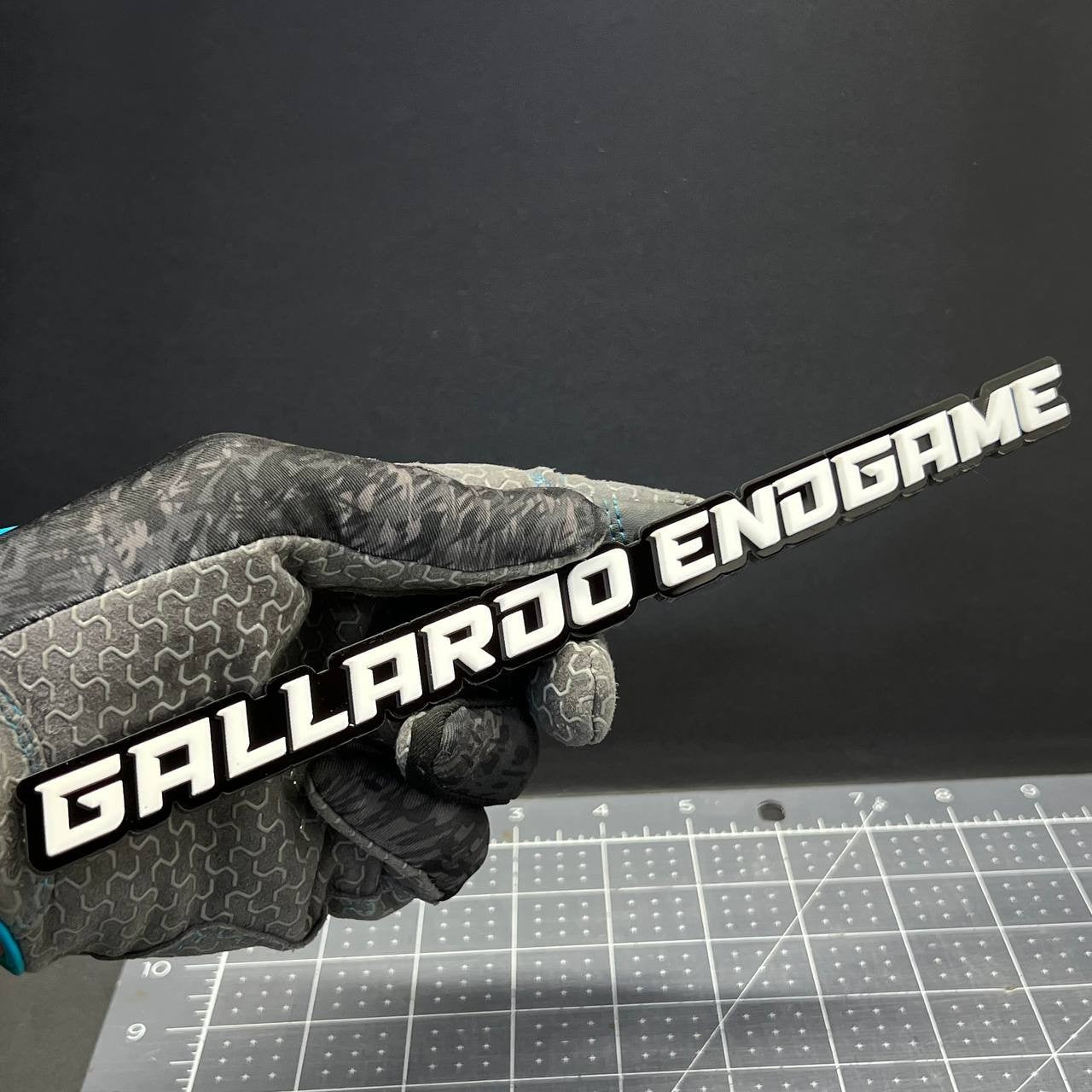 1PC GALLARDO ENDGAME 3D Emblem – White Custom Acrylic Car SUV Truck Badge