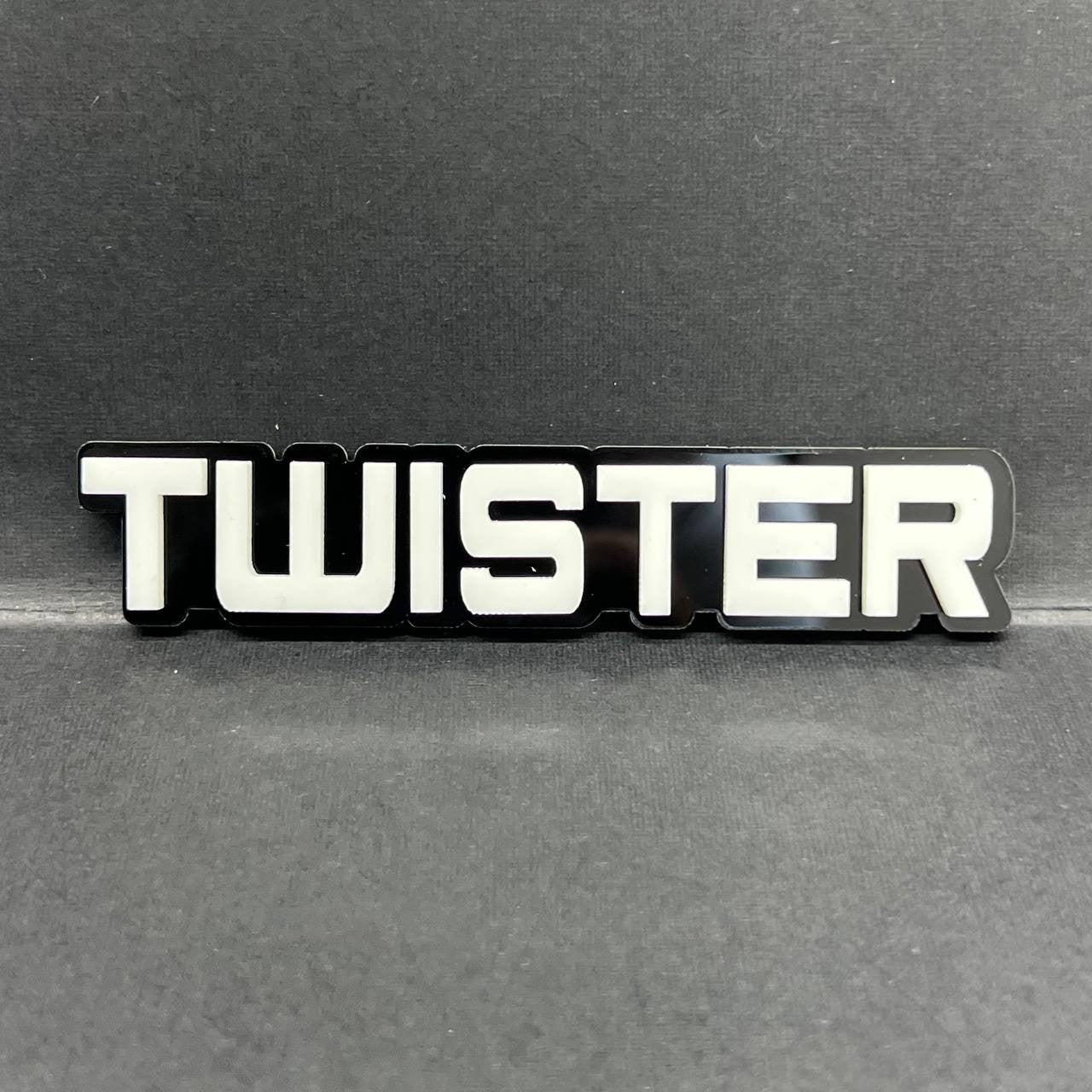 1x TWISTER 3D Acrylic Emblem – Custom Multicolor Car, Truck & SUV Exterior Badge
