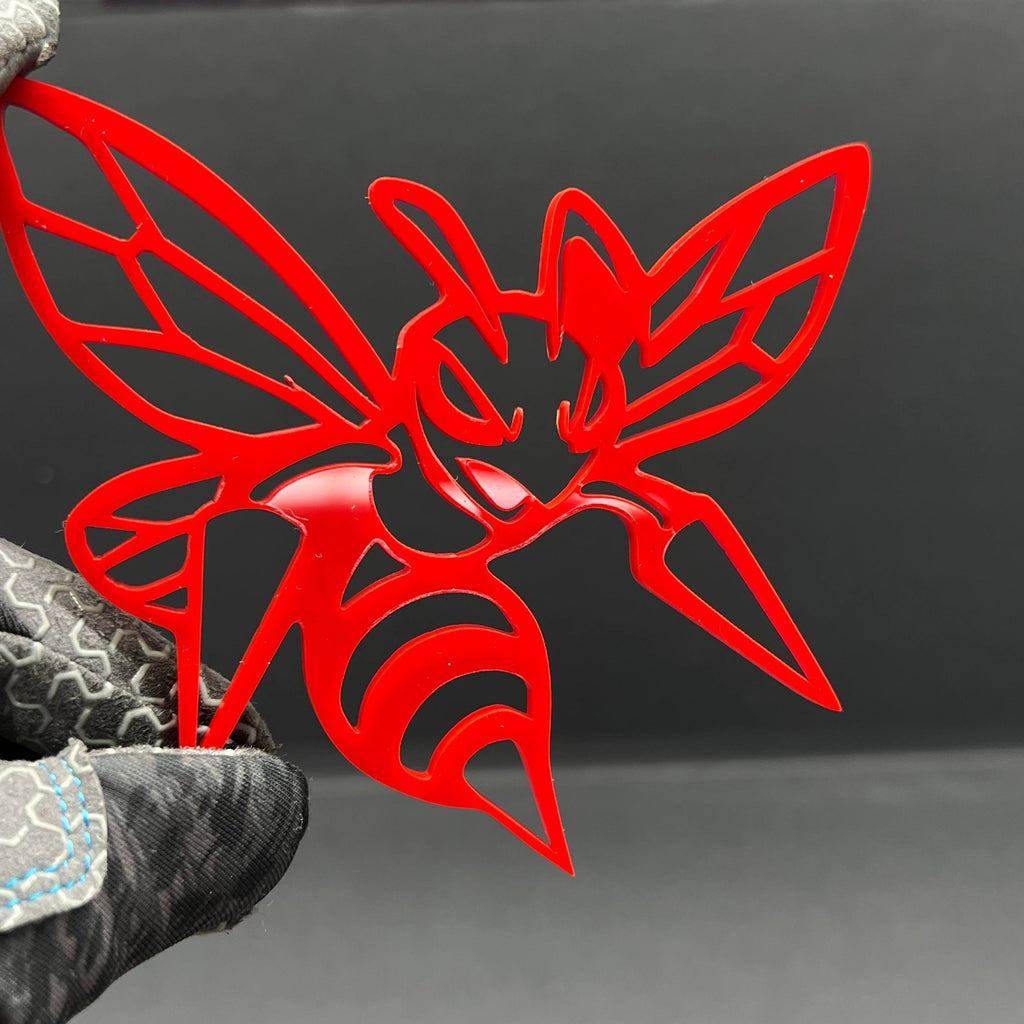 2PCS Hornet Bee Angry 3D Emblems – Multicolor Acrylic Muscle Car Badges