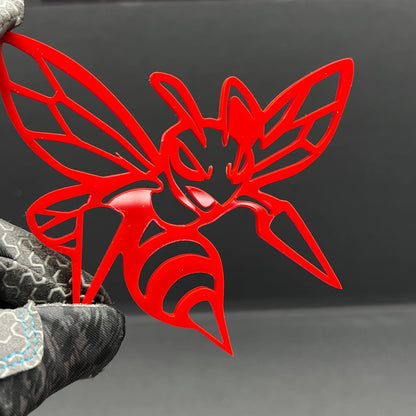 2PCS Hornet Bee Angry 3D Emblems – Multicolor Acrylic Muscle Car Badges