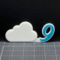 1PC Cloud 9 3D Emblem – Custom Acrylic Car Fender Trunk Badge Sticker