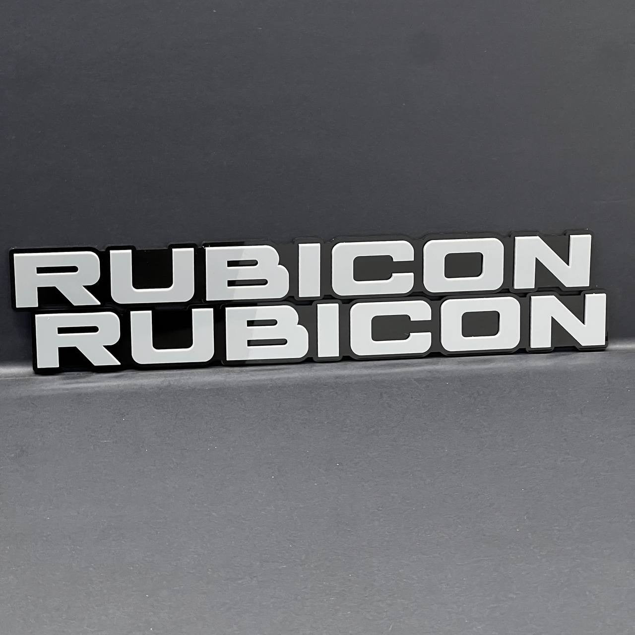 RUBICON EMBLEMS QTY 2 FENDER EXTERIOR RUBICON BADGE PAIR 3D EMBLEMS