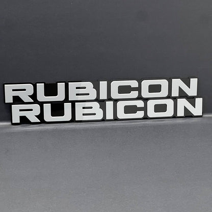 RUBICON EMBLEMS QTY 2 FENDER EXTERIOR RUBICON BADGE PAIR 3D EMBLEMS