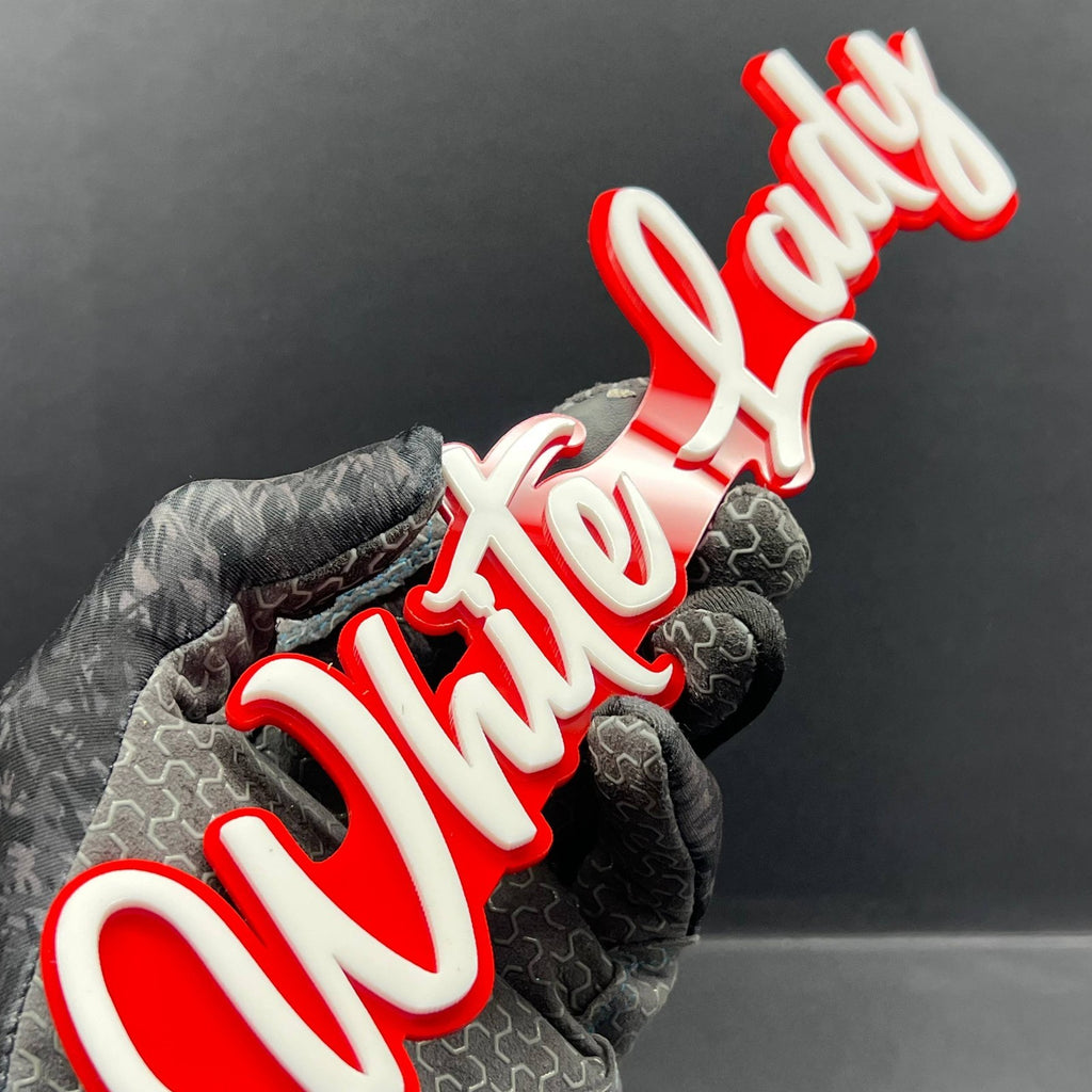 1pc White Lady 3D Emblem Custom Acrylic Fender & Tailgate Car, SUV & Truck Badge