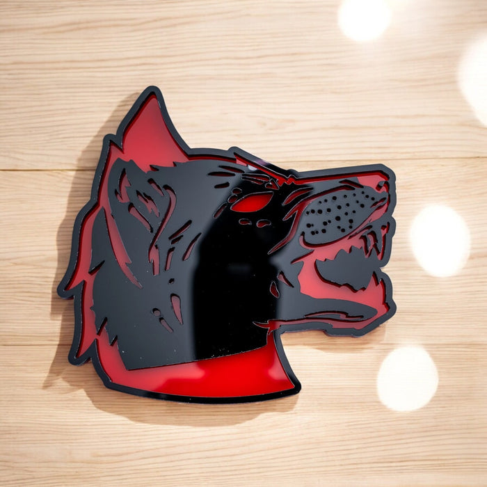 2PCS Wolf Emblem Badges Car Truck Fender Angry Aggressive Racing Style Decal
