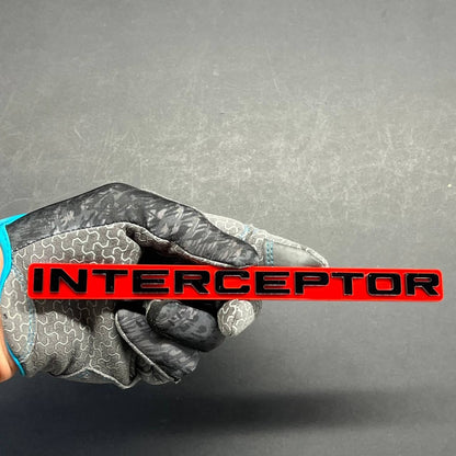 1pc INTERCEPTOR 3D Emblem Badge – Acrylic Car, SUV & Truck Fender/Tailgate Decal