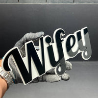 1PCS WIFEY Emblem – Durable 3D Multicolor Acrylic Car & SUV Fender Badge