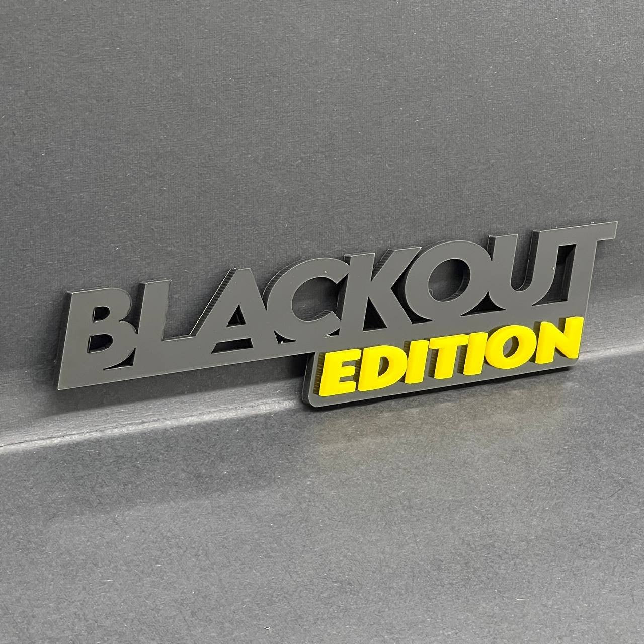 1PC BLACKOUT Edition Emblem – 3D Multicolor Acrylic Car Badge Decal
