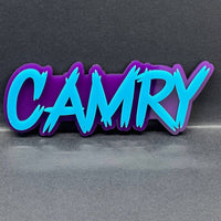 Camry 3D Emblem Badge – Multicolor Acrylic Toyota Car Fender & Trunk Decal (1pc)