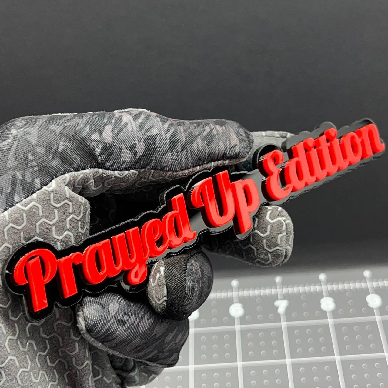 1x Prayed Up Edition Emblem 3D Multicolor Acrylic Car Badge Fender & Trunk Decal