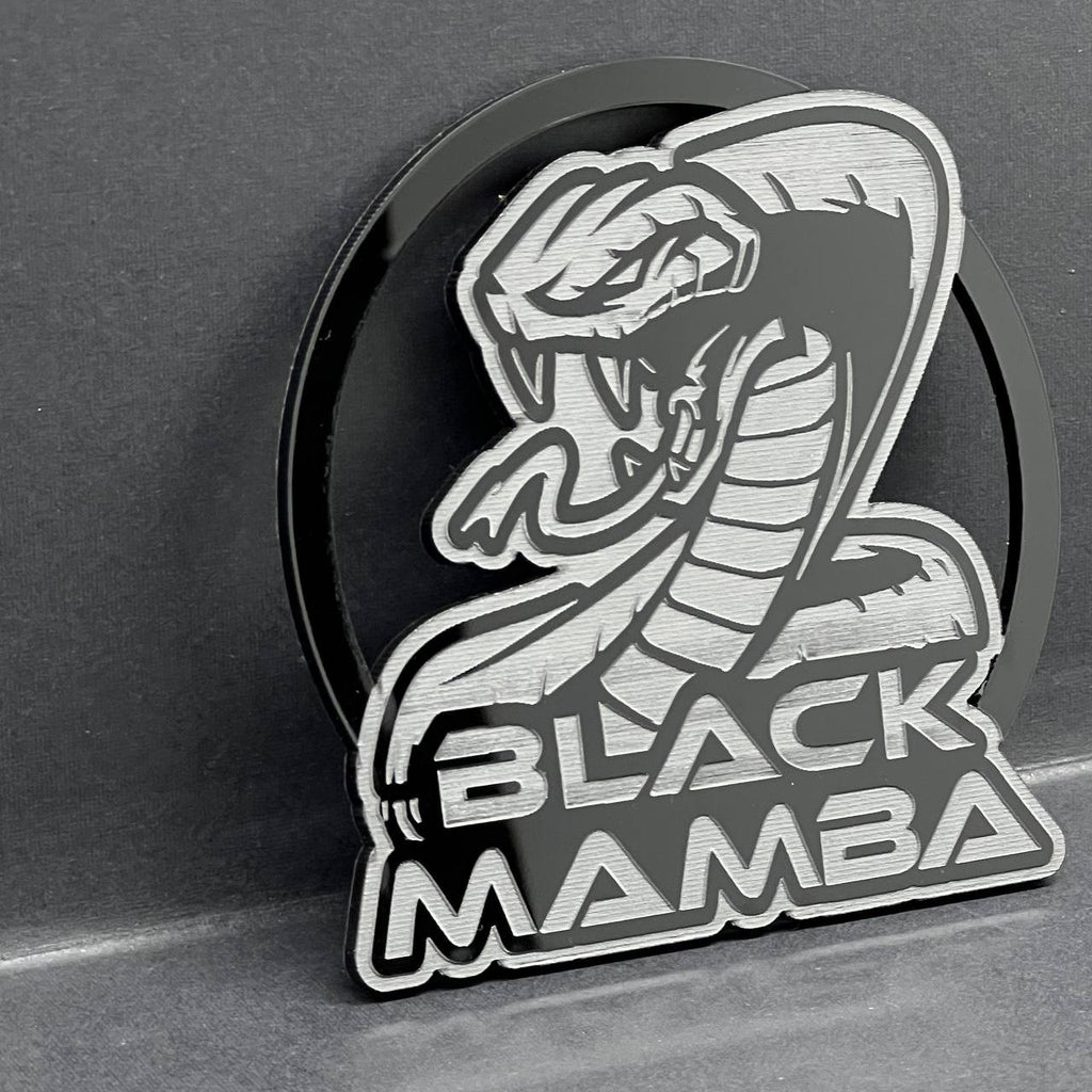 1pc Black Mamba Logo Emblem Rare 3D Acrylic Fender & Trunk Badge for Muscle Cars