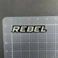 1PC REBEL Emblem Grey – 3D Acrylic Tailgate Badge Decal for Car, Truck, SUV