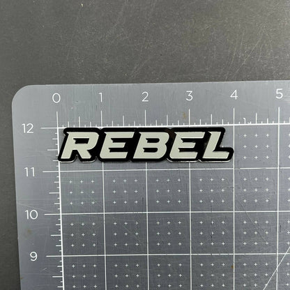 1PC REBEL Emblem Grey – 3D Acrylic Tailgate Badge Decal for Car, Truck, SUV