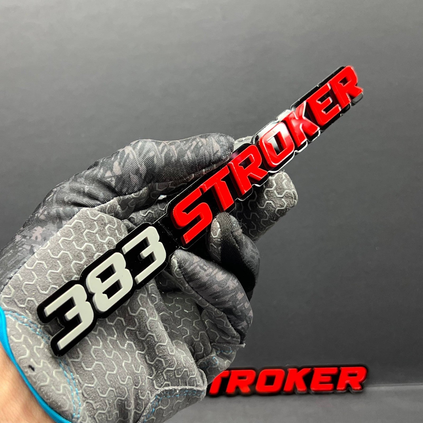 2pcs 383 STROKER 3D Emblem – Acrylic Engine Fender Badge for Car & Truck