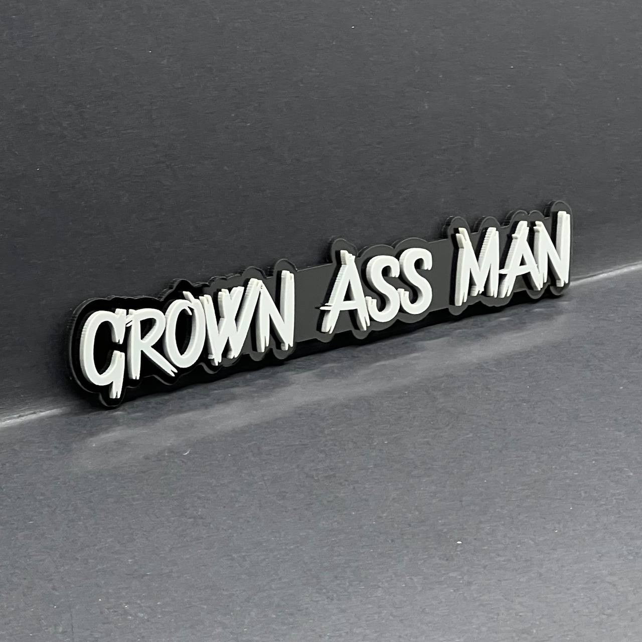 1PC GROWN ASS MAN Logo Emblem – Multicolor Acrylic Fender & Tailgate Badge
