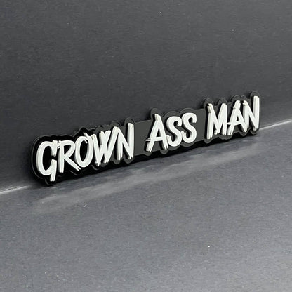 1PC GROWN ASS MAN Logo Emblem – Multicolor Acrylic Fender & Tailgate Badge