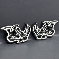 Rhino Badges – 2PCS Angry 3D Emblems for Car Truck Fender Decal