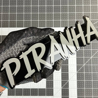 1PCS PIRANHA Emblem – Durable 3D Multicolor Acrylic Car & Truck Badge