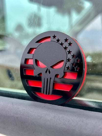 2PCS 18-24 WRANGLER JL GLADIATOR PUNISHER FENDER EMBLEM BADGE