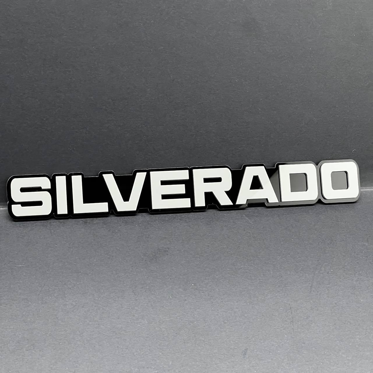 2PCS Gray SILVERADO EMBLEM BADGE FOR SILVERADO