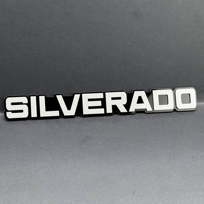 2PCS Gray SILVERADO EMBLEM BADGE FOR SILVERADO