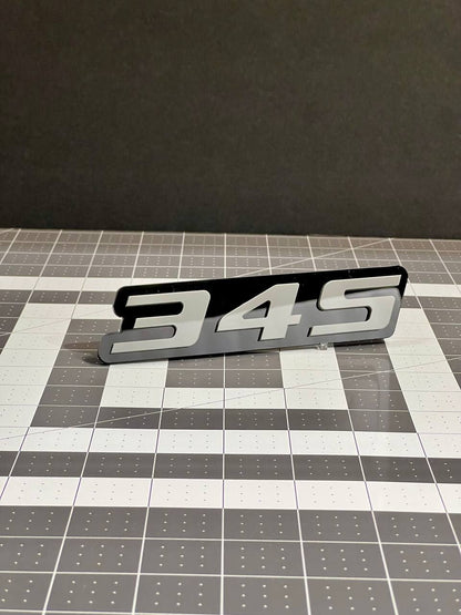 2PCS Grey Black 345 Hemi Emblems 345 Side Fender Badge 3D for 345 Emblem