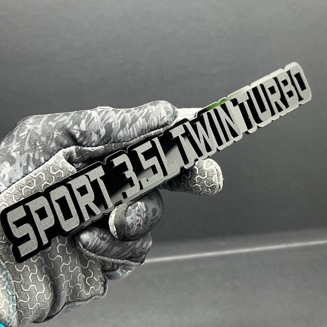 1PC SPORT 3.5L TWIN TURBO Emblem – 3D Multicolor Acrylic Car Badge Decal