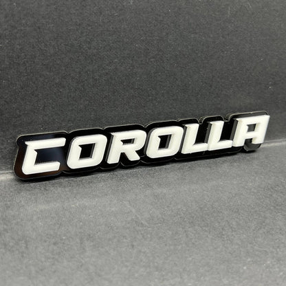 1PC COROLLA Emblem – Custom 3D Acrylic Fender & Tailgate Car Badge Decal