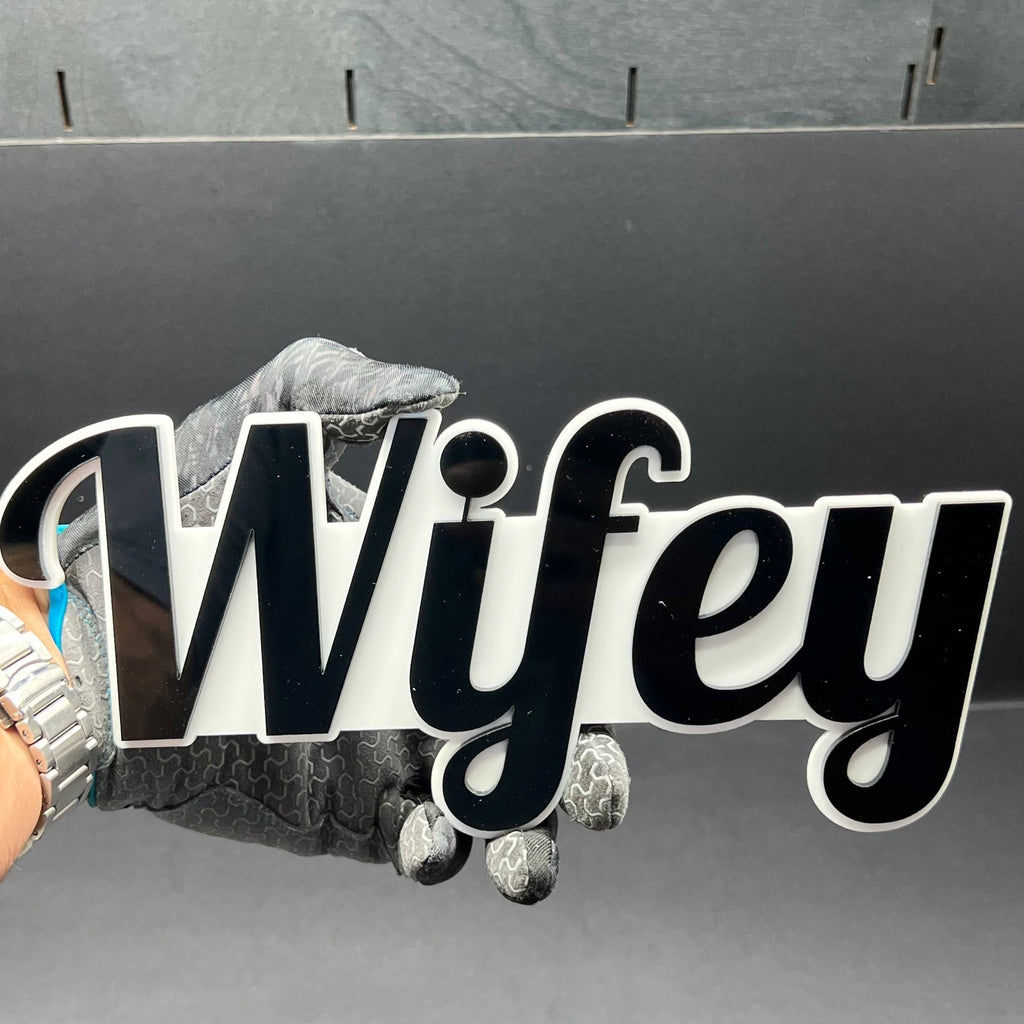 1PCS WIFEY Emblem – Durable 3D Multicolor Acrylic Car & SUV Fender Badge